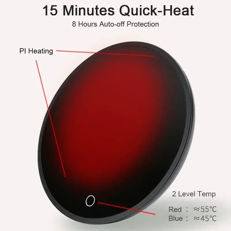 جهاز تسخين أكواب القهوة الجديد للمكتب المنزلي، وسادة تسخين الشاي بالحليب والماء مع خيارين لدرجتي حرارة ثابتة وإيقاف تلقائي، أفضل فكرة هدية - 5