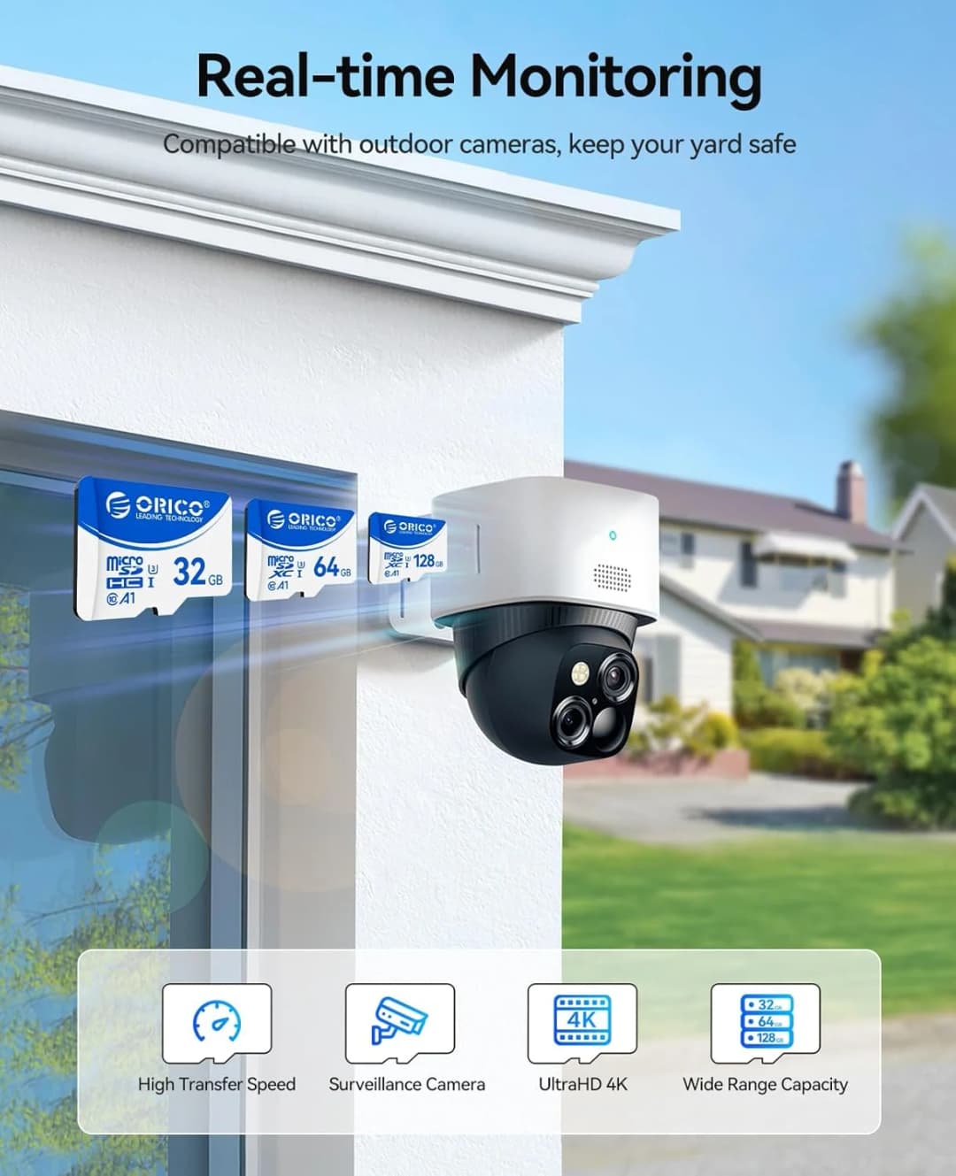 بطاقة ذاكرة ORICO T3 128GB microSDXC UHS-I، قراءة 70 ميجابايت/ثانية، كتابة 60 ميجابايت/ثانية، تسجيل 4K UHD، U3، Class10، V30، A1، مايكرو إس دي للكاميرا - 3