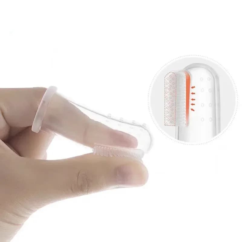 Silicone Soft Pet Finger Cuff Toothbrushes Dog Brush Bad Breath Tartar Teeth Care Tool Cat Cleaning Scrub Silicagel Pet Supplies - 3