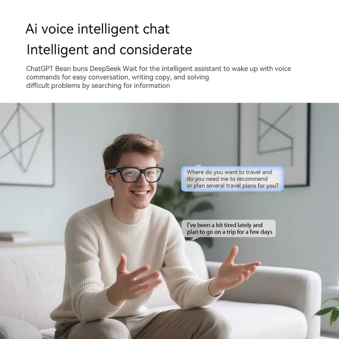 نظارات بلاكفيو الذكية BV100، كاميرا HD، بلوتوث 5.4، بطارية 220 مللي أمبير، مكبرات صوت ستيريو بجهير، ميكروفون إلغاء الضوضاء، كشف الارتداء - 3