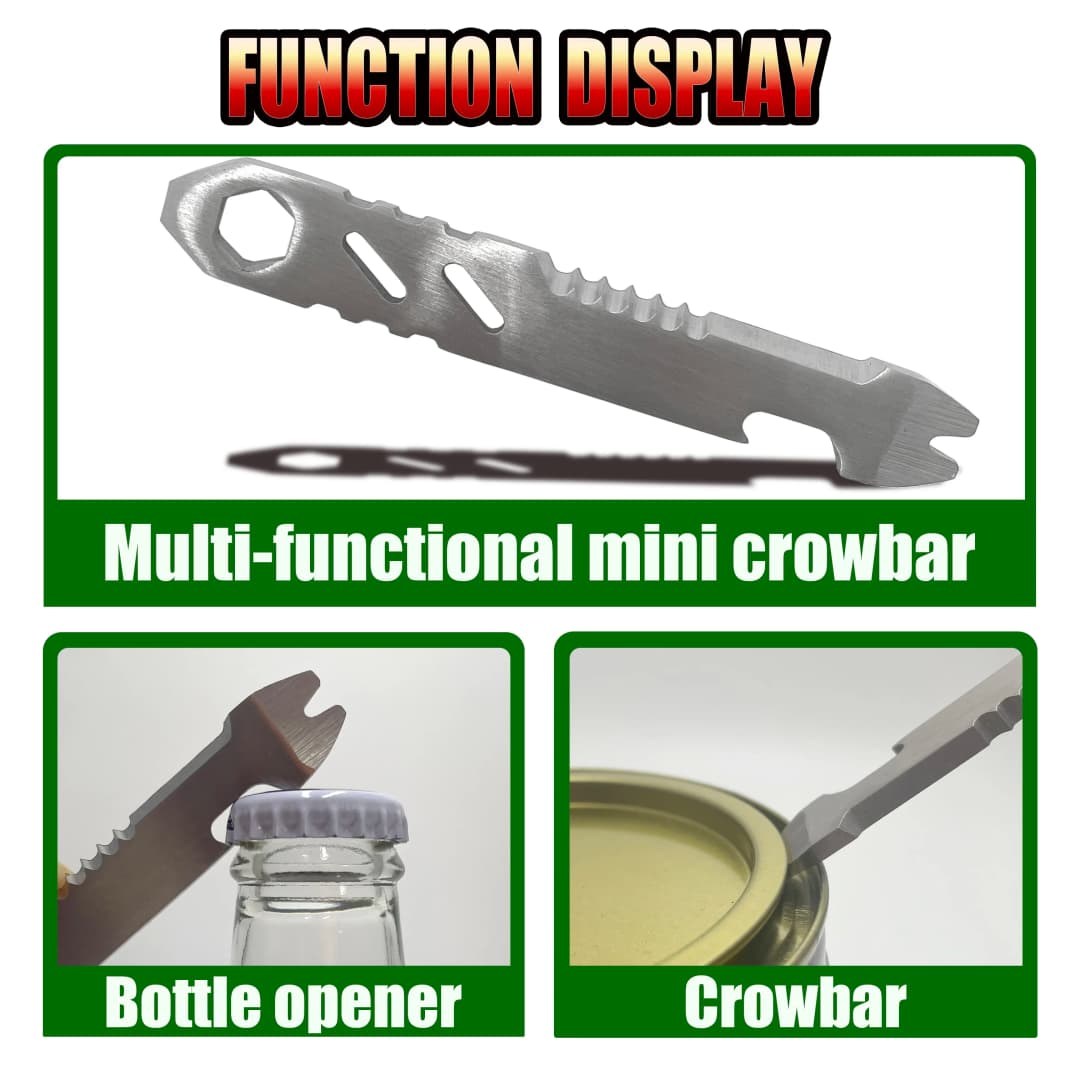 مفتاح ألن متعدد الوظائف، فتاحة زجاجات، أداة تخييم محمولة، من الفولاذ المقاوم للصدأ - 2