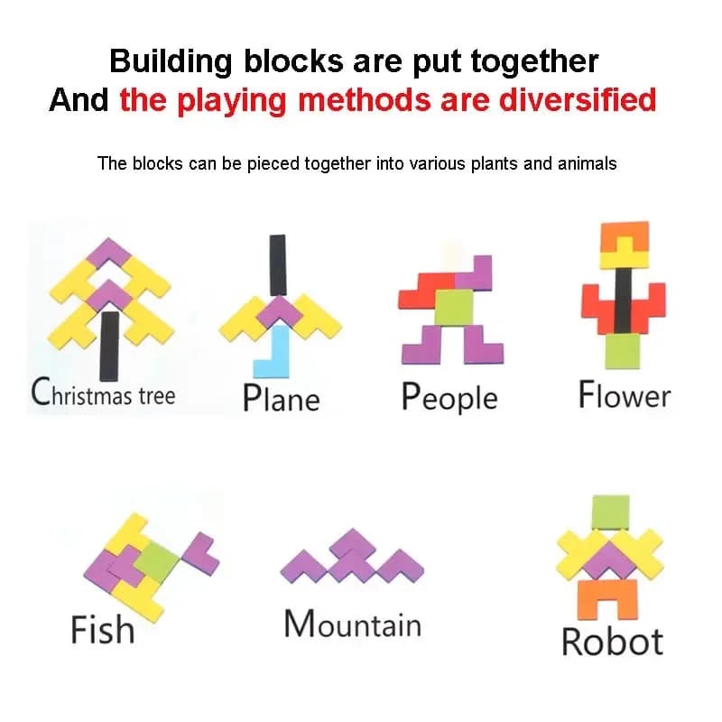 Montessori Wooden Puzzle Toy, Brain Teaser Logic Game for Kids, Early Learning Educational Toys for Children, Birthday Gift for - 5