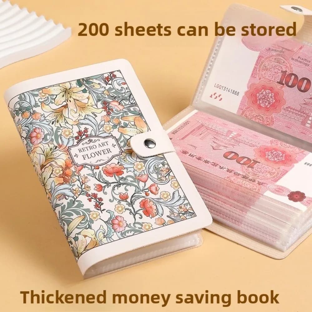Reusable Large Capacity 100 Envelopes Money Saving Challeng Waterproof PU Budget Money Notebook Save Money Cash Storage Book