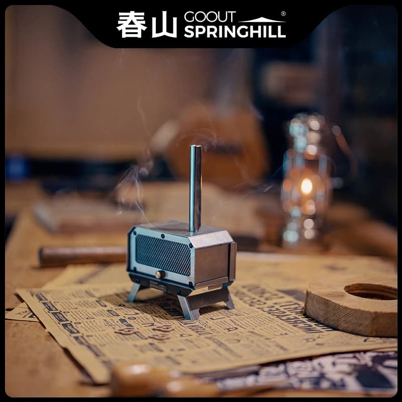 محرقة بخور محمولة قابلة للطي من Goout Springhill موقد خشبي صغير للتخييم في الهواء الطلق موقد مكتبي منزلي لمكافحة البعوض