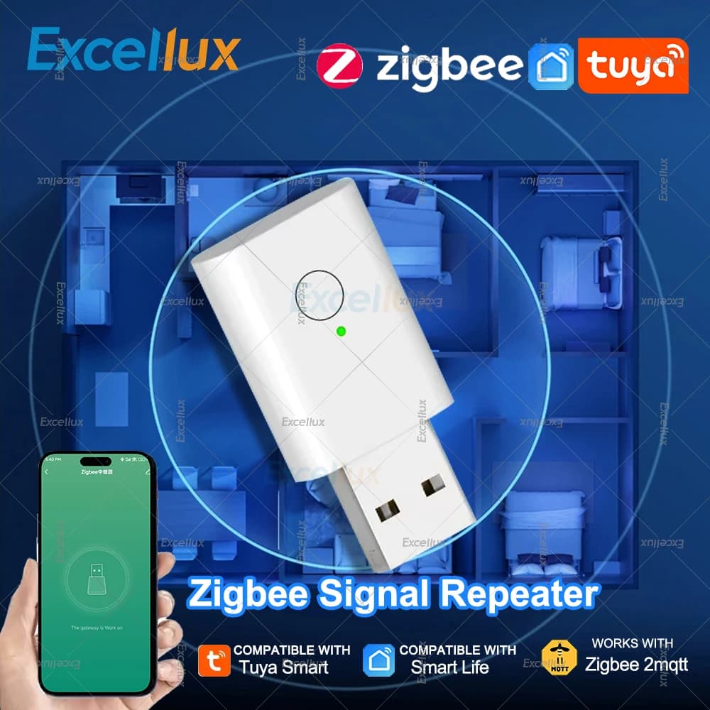 مكرر إشارة ZigBee 3.0 مضخم إشارة USB يعمل مع مركز بوابة Tuya ZigBee أجهزة منزلية ذكية أتمتة Z2MQTT