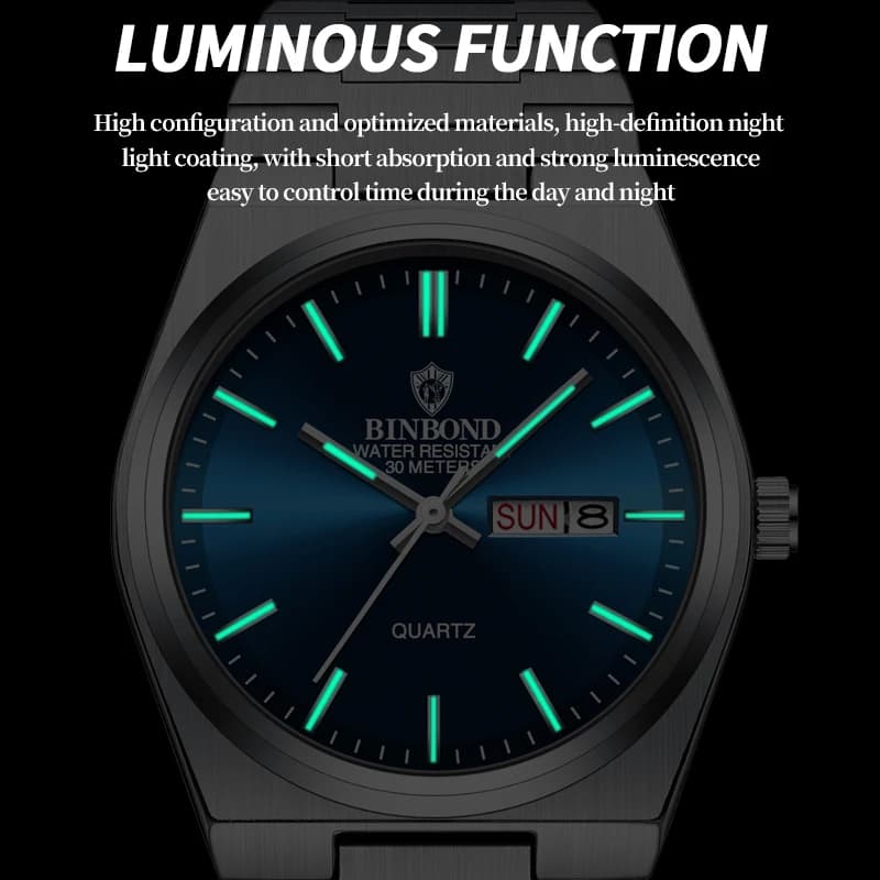 2026 New Luxury Men's Watches Waterproof Luminous Date Week Men Watch Stainless Steel Casual Fashion Quartz Man Wristwatch Reloj - 6