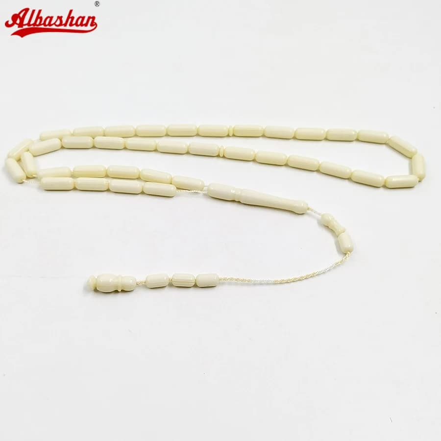 سبحة مسبحة 33 حبة لون عاجي هدية عيد رمضان إكسسوارات يدوية موضة عربية