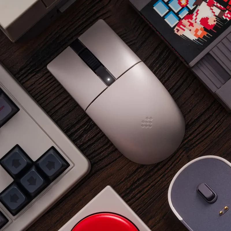 8BitDo Retro R8 Mouse with PAW 3395 Optical Sensor DPI 26K, Wireless 4K Polling Mouse with Charging Dock - N Edition - 6