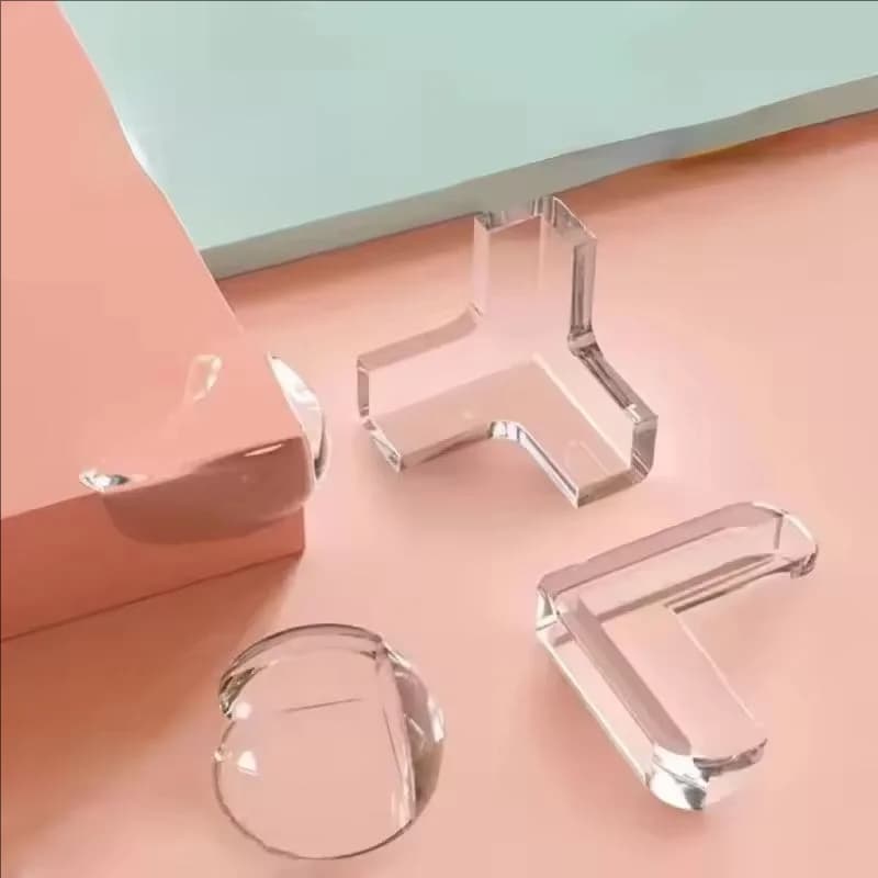 واقي زوايا الطاولة والأثاث من السيليكون لسلامة الأطفال، شفاف ومضاد للتصادم - 4