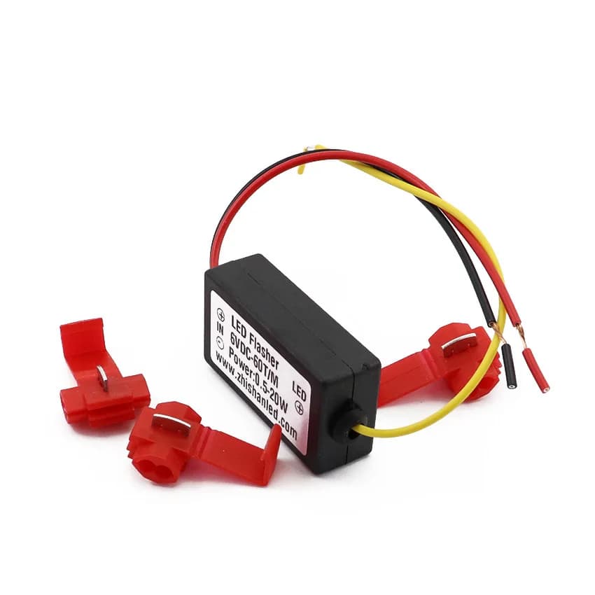 2 قطعة وميض إشارة دوران 6V 12V لسيارة LED ودراجة نارية مرحل وميض عام مع ثلاث نقاط تلامس - 3