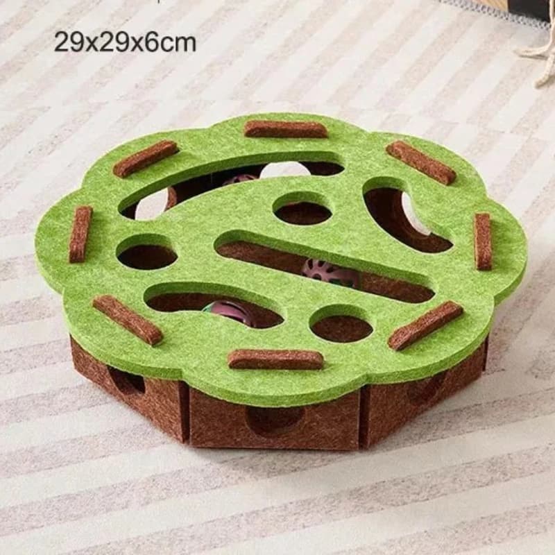 Pet Cat Puzzle Maze Holes Toys Felt Box With Bell Ball Kitten Playing Toys Interactive Funny Combination Set Cat Supplies - 6