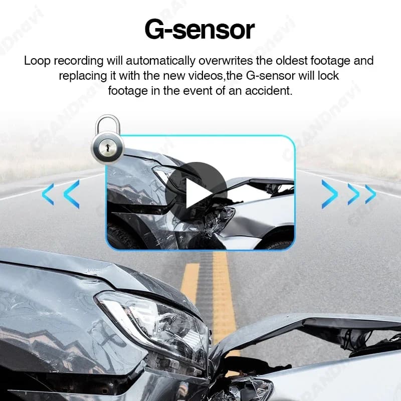 كاميرا سيارة Grandnavi HD مسجلة فيديو ADAS بدقة 720P، بطاقة USB TF سعة 16/32 جيجابايت، مسجل تلقائي مشغل وسائط متعددة أندرويد مع إنذار صوتي - 6