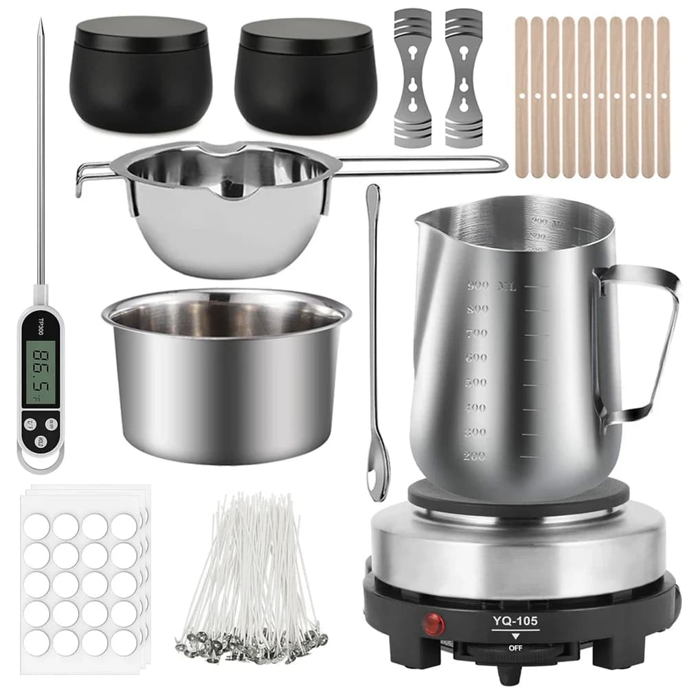 شمعة صنع عدة ديي الحرف اليدوية شمعة عدة ، لوحة الساخن مع ذوبان الشمع ، اكسسوارات شمعة ، شمعة فول الصويا عدة, صنع الشموع ادوات شمع كل ما يخص الشموع