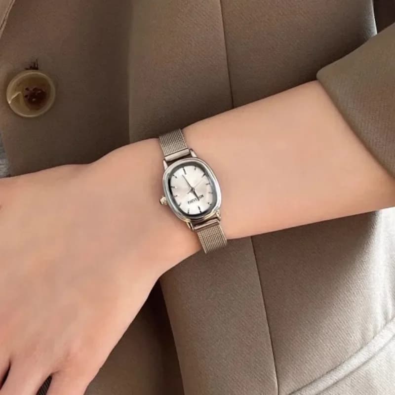 Small Oval Dial Green Watch Simple Stainless Steel Ladies Wristwatches Brand Women Luxury Gift Quartz Watch Dropshipping - 4
