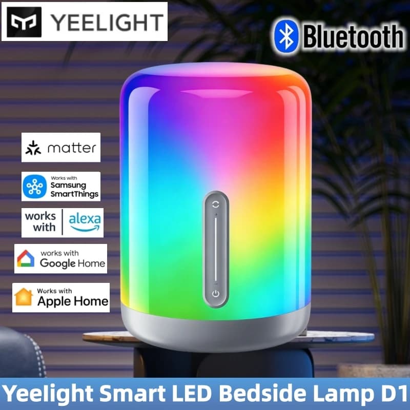 Yeelight Smart LED Bedside Lamp D1 RGB Colors Bluetooth Connection Touch Control support voice assistant app smart control 6500K