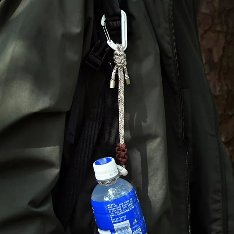 Quick-Release Paracord Water Bottle Hang Buckle Carabiner Portable EDC Clip Multifunctional Hook for Outdoor Hiking Backpack - 4