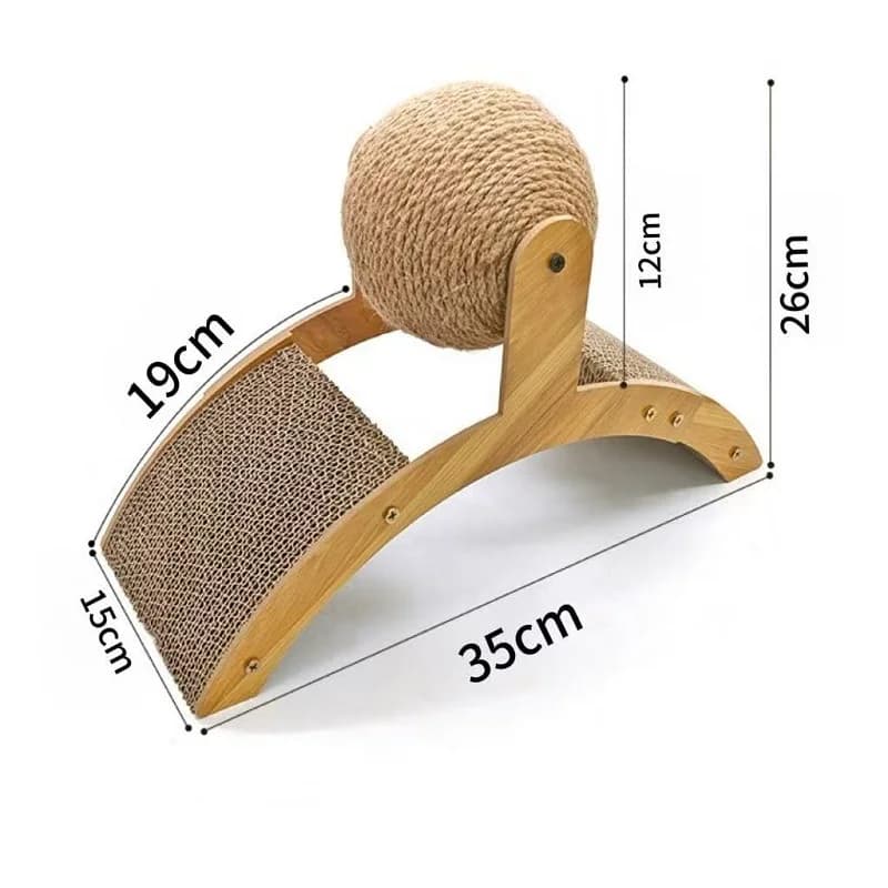2 In 1 Wooden Cat Scratching Ball Sisal Scratch Board Durable Grinding Paw Toy Solid Wood Scraper For Cats Kittens Pet Supplies - 6