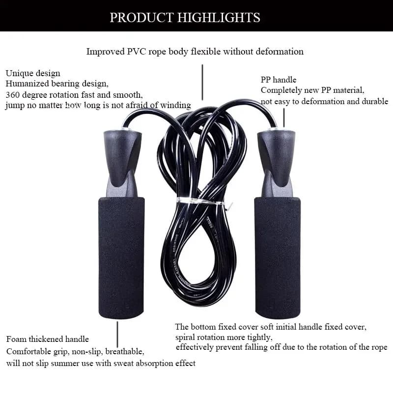 حبل قفز سريع من بولي كلوريد الفينيل والبلاستيك للتدريب والطلاب واللياقة البدنية - 3
