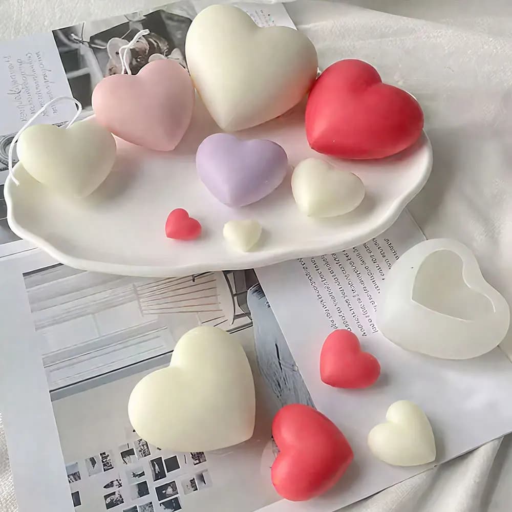 1-2 قطعة قالب شمع رائحة الحب لصنع الشموع عدة القلب سيليكون السيراميك الراتنج قوالب DIY بها بنفسك حقيبة قلادة هدايا حفل زفاف ديكور - 3
