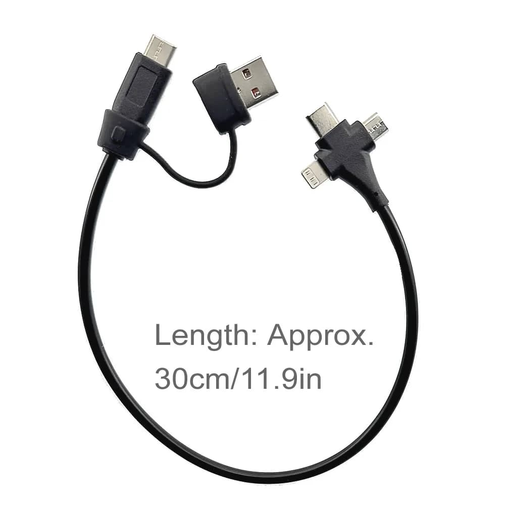 66 واط 3/4/6 في 1 كابل USB C شحن سريع متعدد، 30 سم قصير OTG مزامنة بيانات، USB A/C إلى Type C/مايكرو لبنك الطاقة المحمول - 6