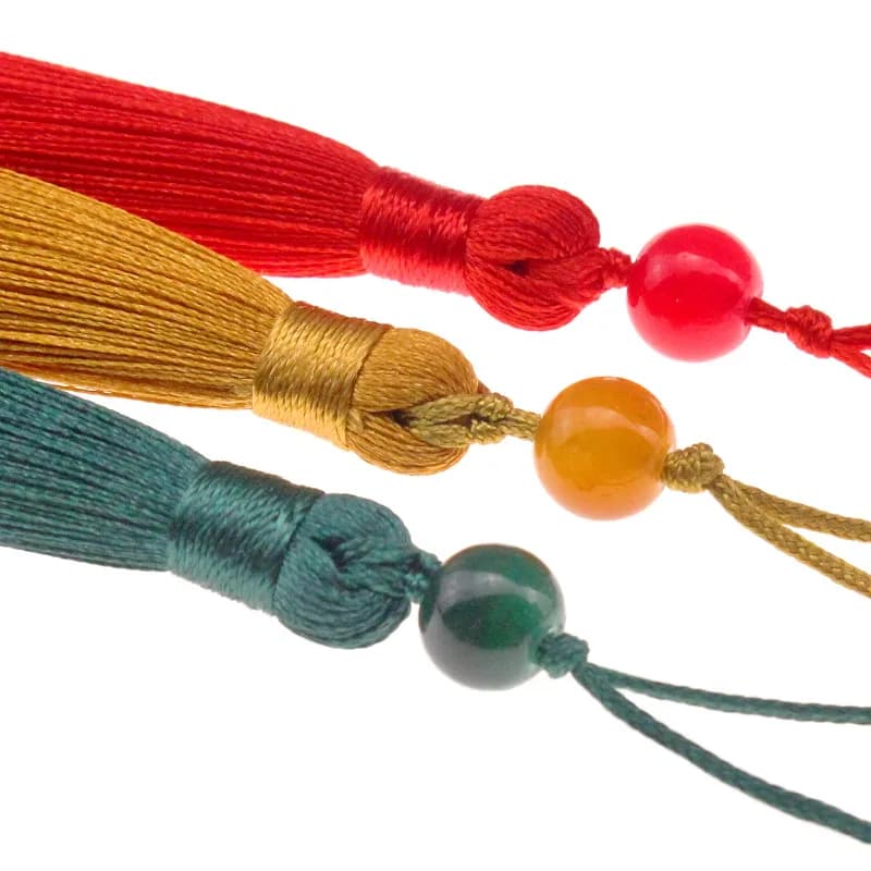 5 قطع شراشيب بوليستر للخياطة، إكسسوارات ستائر، تعليقات مفاتيح، أحزمة هواتف، زينة تعليقة، حواف زخرفية لصناعة المجوهرات والحرف اليدوية - 4