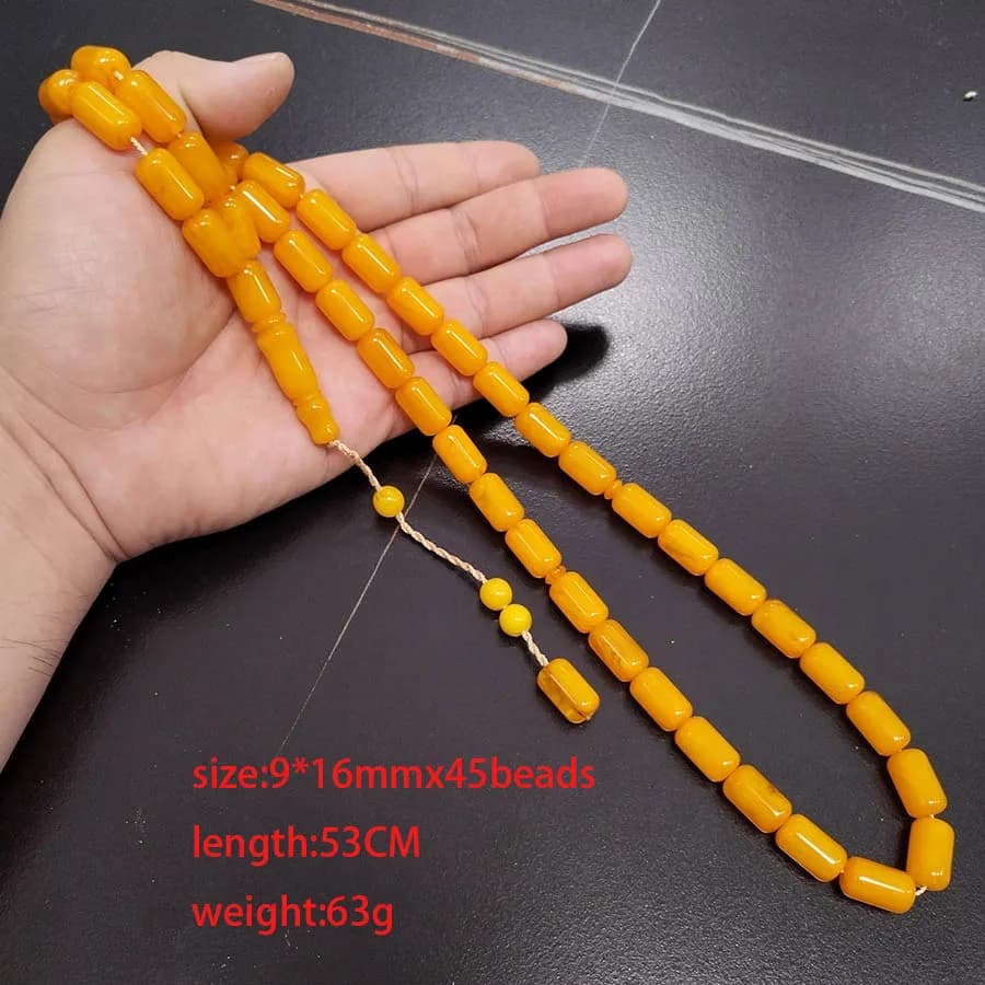 Tasbih Bakelat Yellow Resin misbaha bracelet ramadan eid gifts turkish jewelry Arabic accessories Eid Mubarak - 3