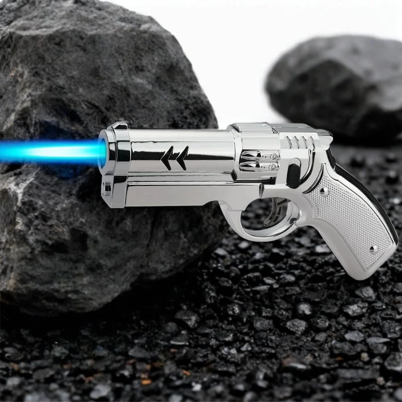 New Creative High Power Butane Gas Turbine Lighter Outdoor Windproof Metal Cigar Lighter Kitchen BBQ Ignition Tool Men's Gift - 4