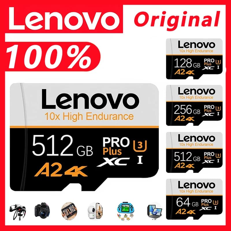 Lenovo 256GB 128GB 512GB High Speed Micro TF/SD Card Memory Card 16GB 32GB 64GB for Cell Phone Camera Table PC Computer Laptop D