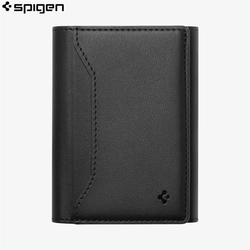 Spigen Magnetic Leather Card Holder Bracket Wallet For iPhone 17 Pro Max 16 15Plus Card Holder Pouch Protective Folding Card Bag