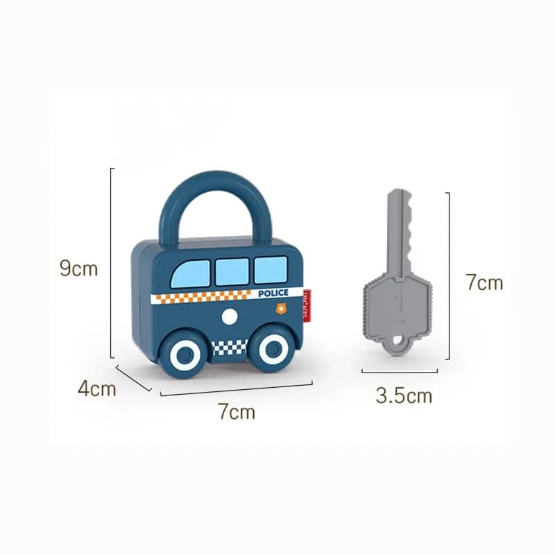 لعبة بازل على شكل سيارة مع قفل ومفتاح للأطفال، لعبة تطوير المهارات العقلية والإدراكية - 6