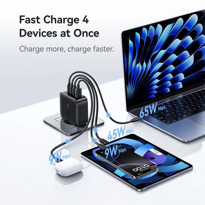【New Sale】Baseus 140W GaN Charger PD Charger USB C Charger Fast Charge For Macbook Tablet Phone Charger For iPhone 17 16 15 14 - 5