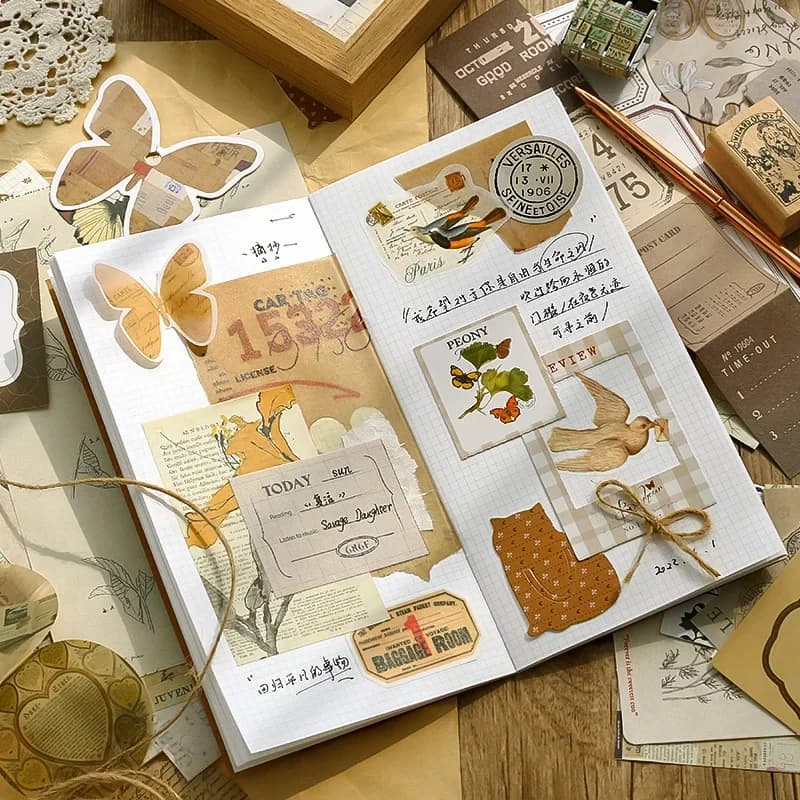 Journamm 86 قطعة/الحزمة، سكرابوكينغ DIY، حزمة كولاج، مجلة، ملصقات ديكور، مواد ورقية، عدة جماليات قرطاسية - 6