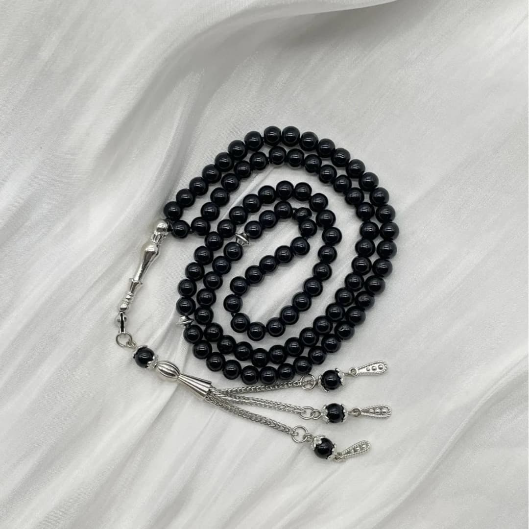 Handmade Glass Tasbih | Muslim Prayer Beads with Elegant Tassel | Daily Use Islamic Rosary & Fashion Spiritual Bracelet - 4