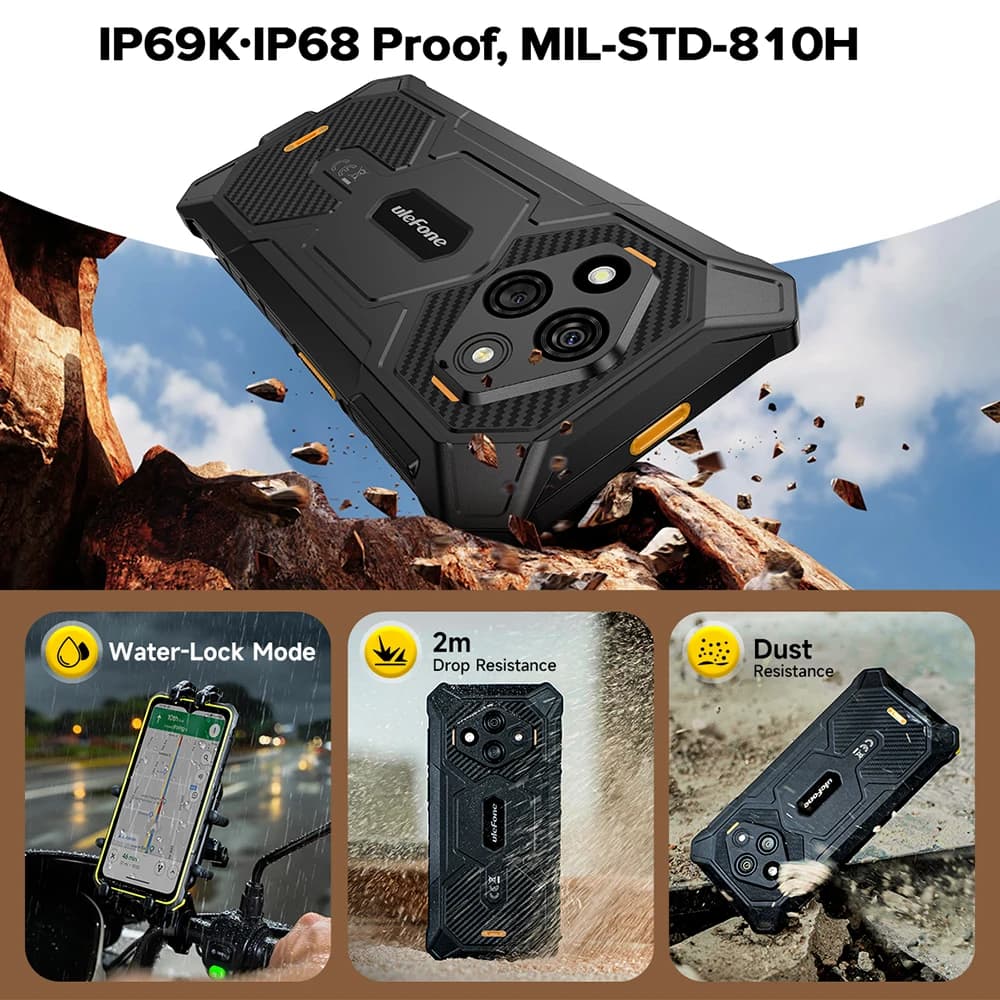 【World Premiere】Ulefone RugKing 3 Pro Rugged Phone 6.56" 120Hz 5700mAh  Android 15 Up to 16GB RAM，128GB ROM  NFC 4G  Global - 5