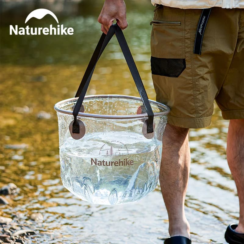 دلو Naturehike قابل للطي بسعة 20 لتر للشواء في الهواء الطلق والسفر وحاوية مياه قابلة للطي ومعدات تخييم