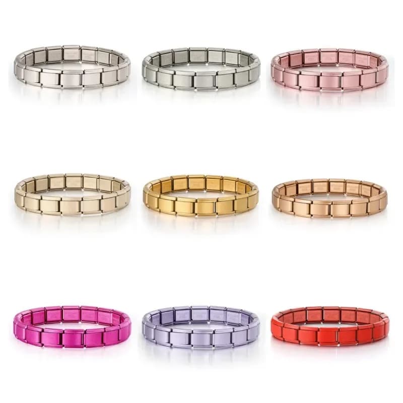 2025 New Men and Women Starry Colors 18 Pieces Italian Charm Fit 9mm Stainless Steel Modular Bracelet Wholesale Jewelry - 6