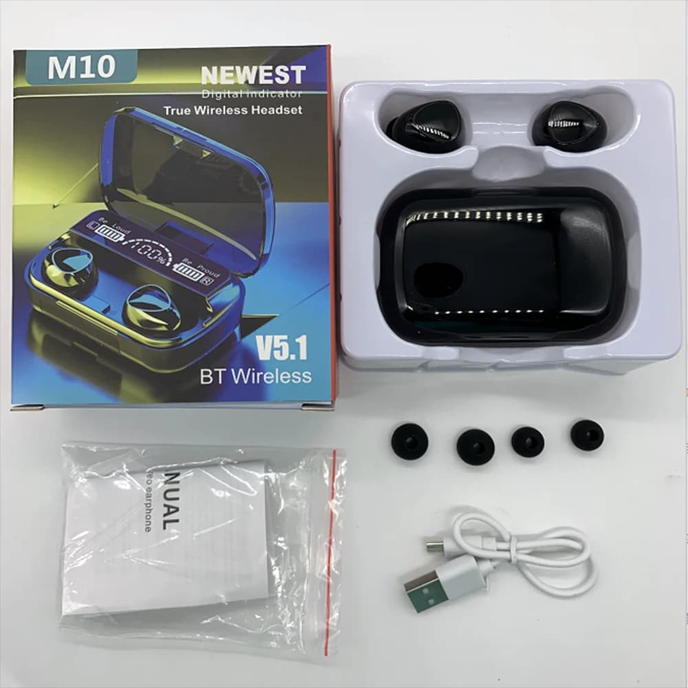 New Arrival M10 Earphone Wireless Headset High Quality Perfect Sound Earbuds Sports Game Music BT Headphone with Power Bank