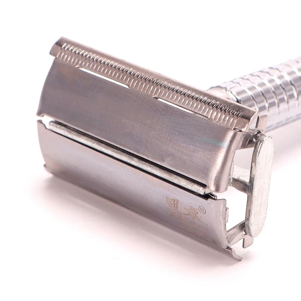 Double Edge Beard Hair Shaver Set Men's Traditional Classic Beard Razor Shaver Stainless Steel Safety Mens Trimmer Blades Box - 6