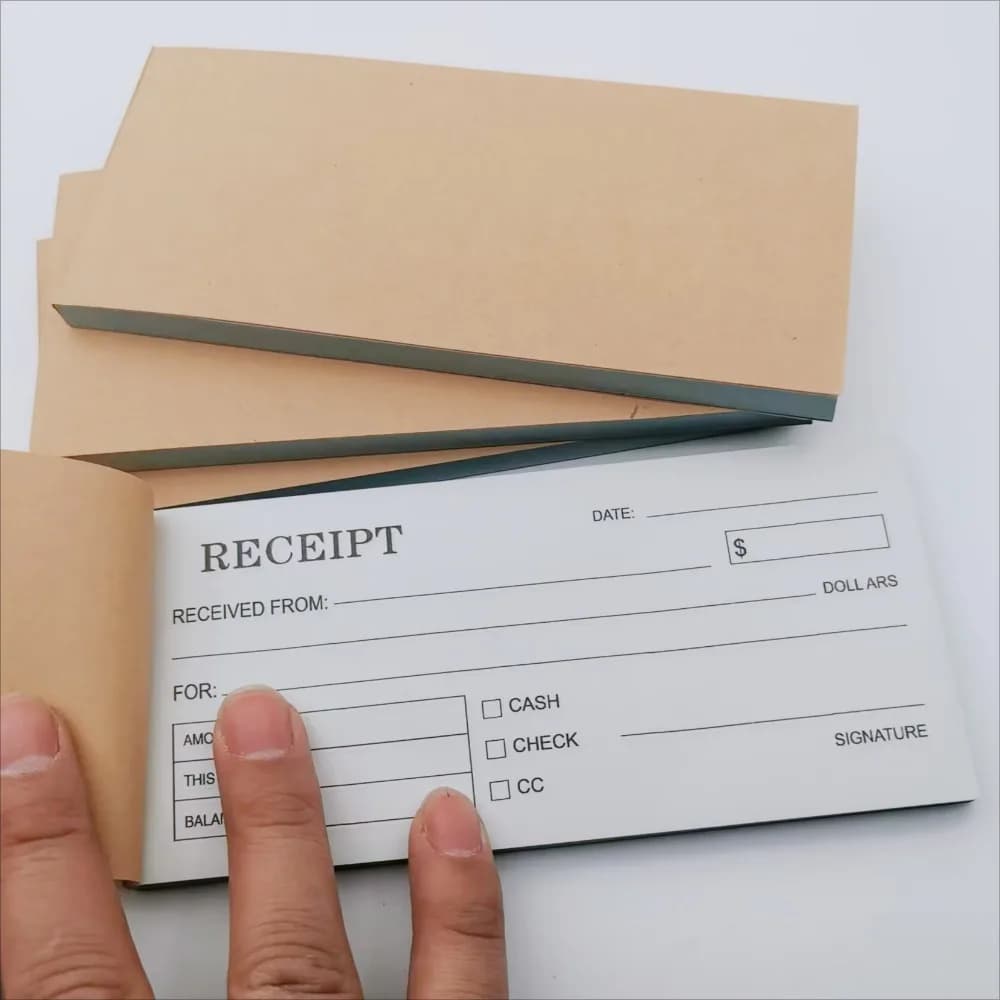 1/5 قطعة إيصالات أعمال يدوية مميزة، 50 مجموعة كتاب إيصالات لأشكال إيصالات الأعمال الصغيرة مع قائمة مرجعية للمبلغ والتاريخ - 3