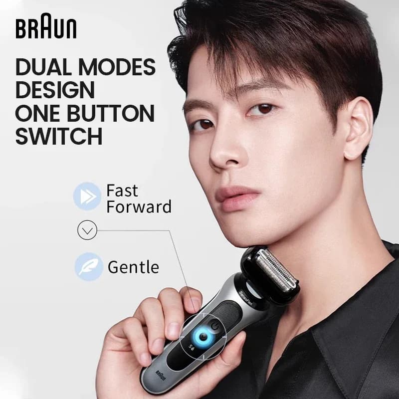 Braun Series 6 Pro Electric Shaver 62-S1200s for Men Wet and Dry Razor Turbo Gentle Shaving Modes with Precision Trimmer Pouch - 6