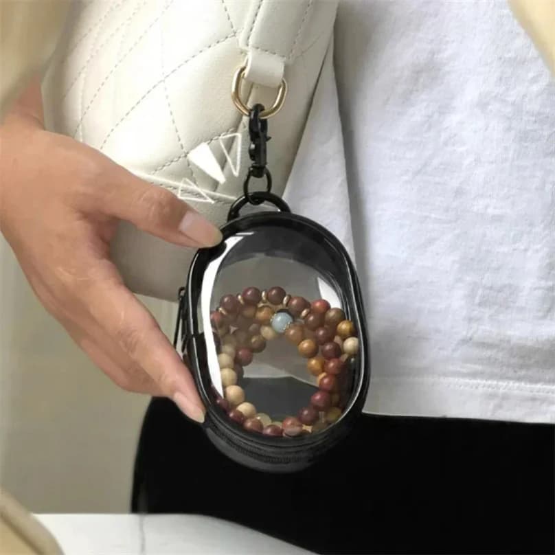 حقيبة تخزين صغيرة محمولة بسحاب، صندوق سلسلة مفاتيح منظم لسماعات الأذن، حقائب شحن هدية لحقيبة صديقتي - 3