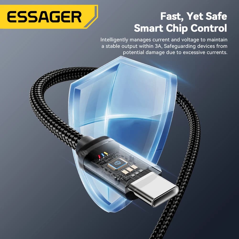 Essager 3A USB Type C Cable USB A To Type C Fast Charging Cables For iPhone15 Samsung Xiaomi Mobile Phone Data Charger Wire Cord - 4