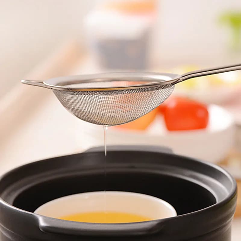 3pcs Stainless Steel Fine Mesh Strainer With Sturdy Handle And Hook, Colander Sifter For Juice Soy Milk, Kitchen Tools - 4