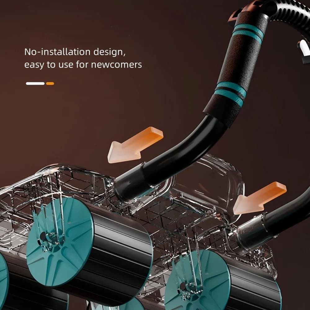 Abdominal Wheel Exerciser Six Elbow Design Slider Abdominal Workout Wheel Automatic Rebound Antislip Home Gym Fitness Equipment - 2