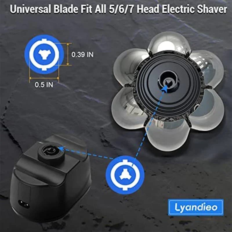 Mens 7 Blade Razor Replacement Shaving Heads Floating Washable Electric 7D Shavers Trimmers Kit Cutter Blades - 2