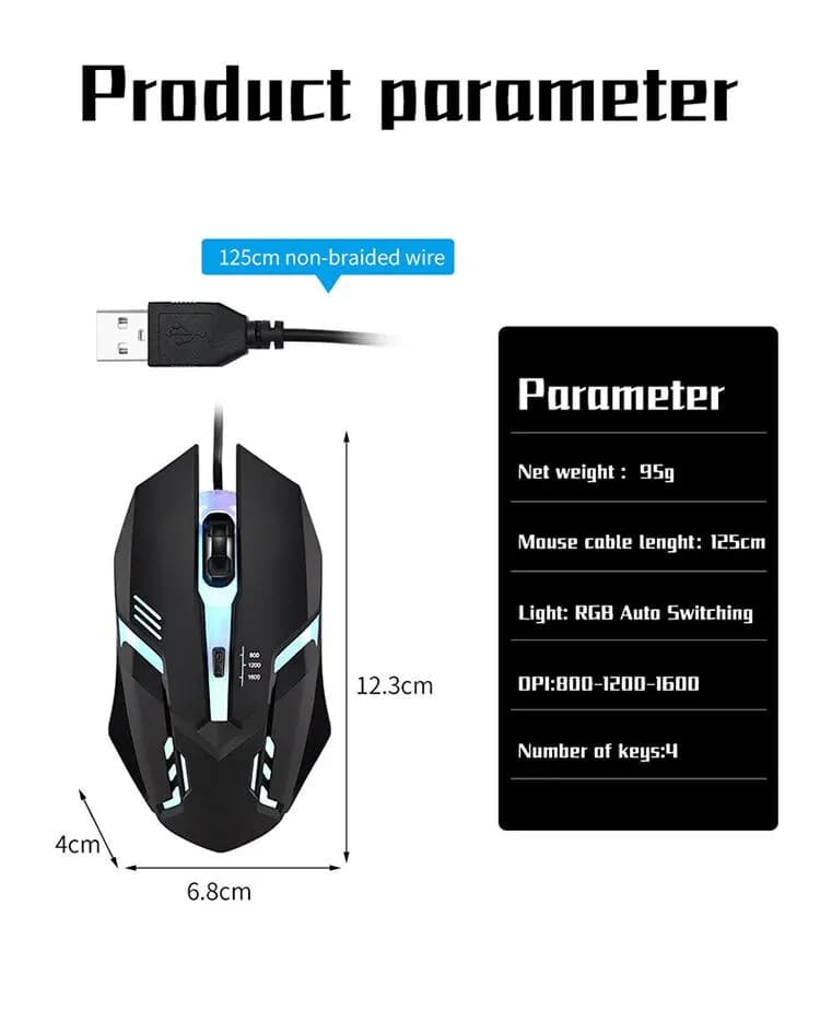 2025 Latest High Quality Ergonomic Design Gaming Mouse Desktop Computer Laptop USB Backlit Mouse Manufacturers Hot Sale - 6