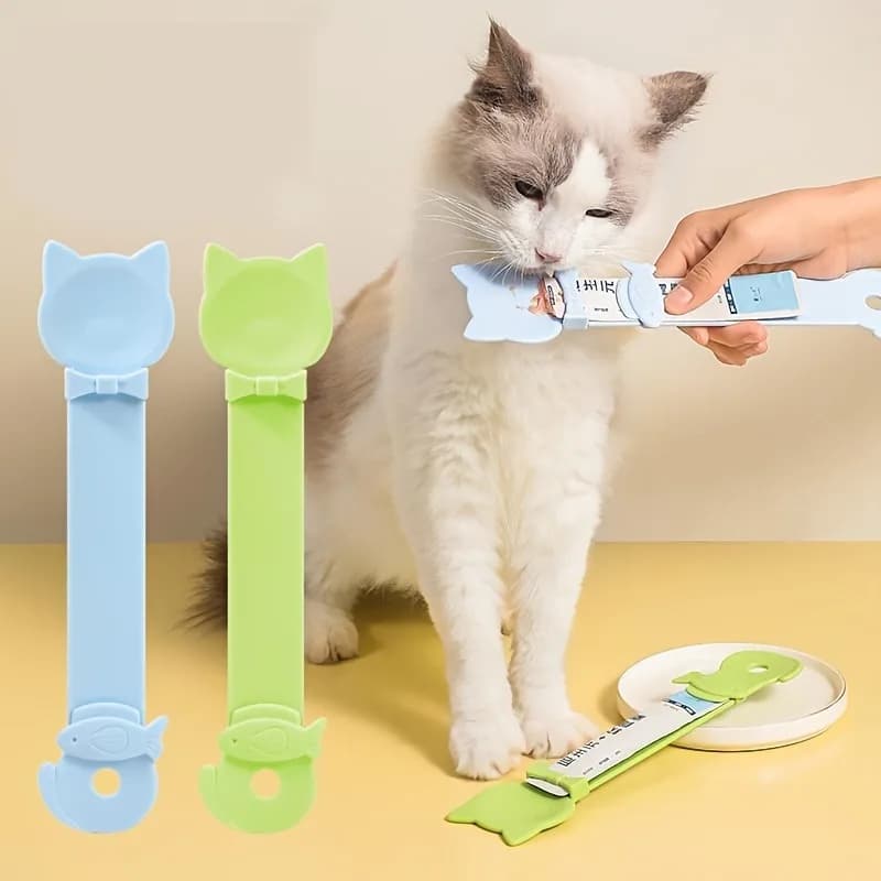 1/3PCS Cat Strip Feeder Spoon Long Handle Lickable Wet Food Feeder for Cats Pet Meat Mud Food Squeeze Dispense Spoon Pet Supplie