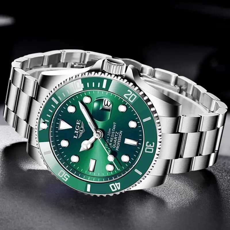 LIGE Top Brand Luxury Fashion Diver Watch Men 30ATM Waterproof Date Clock Sport Watches Mens Quartz Wristwatch Relogio Masculino - 4