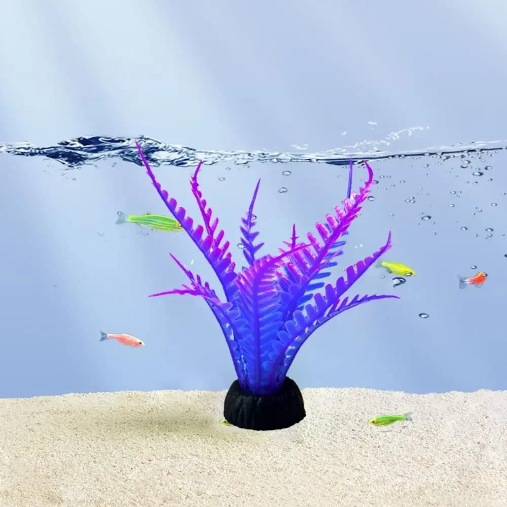 ديكور حوض سمك اصطناعي، نباتات مائية من بولي كلوريد الفينيل، محاكاة أعشاب مائية، زخرفة خزان أسماك، عشب، زهرة، إكسسوارات ديكور - 5