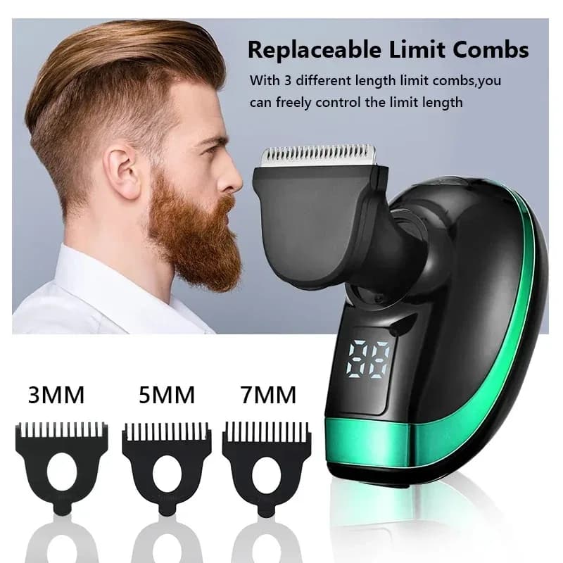 Tinsol 5 in 1 Men's Rechargeable Electric Shaver 5 Floating Head Beard, Nose and Whisker Trimmers 4D Skinhead Shaver Groomer - 5